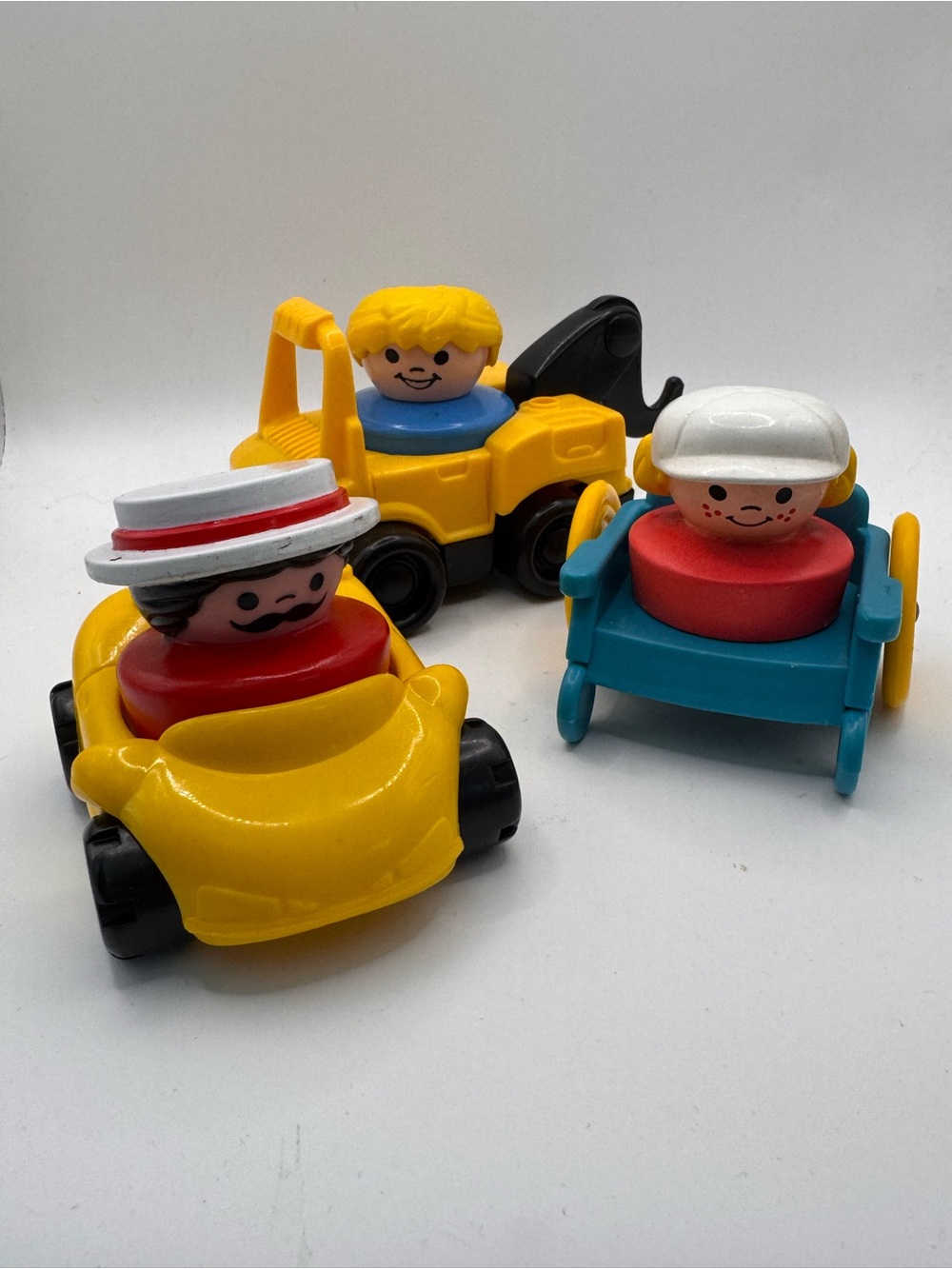1990s Fisher Price Chunky Little People and Vehicles.